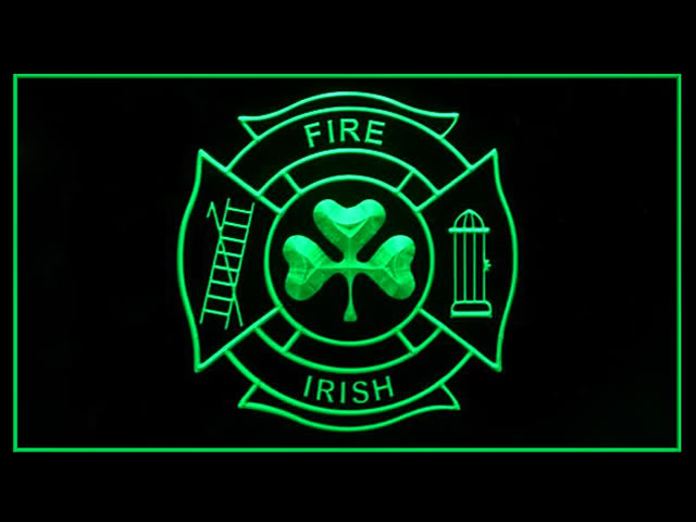 Shamrock Fighting Irish Fire Department Bar Beer Neon Light Sign