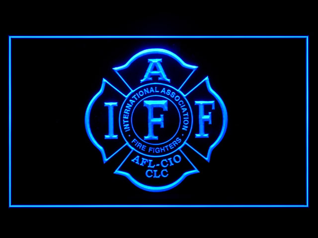 Firefighter Helmet Ladder Fire IAFF Bar Beer Neon Light Sign