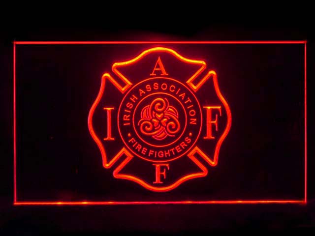 Irish Association Fire Fighter IAFF Bar Beer Neon Light Sign
