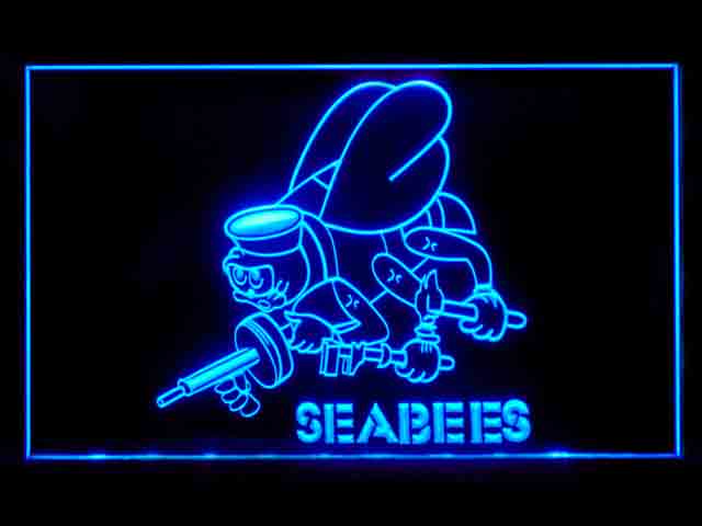 US U.S. Navy Seabees Bar Beer Neon Light Sign