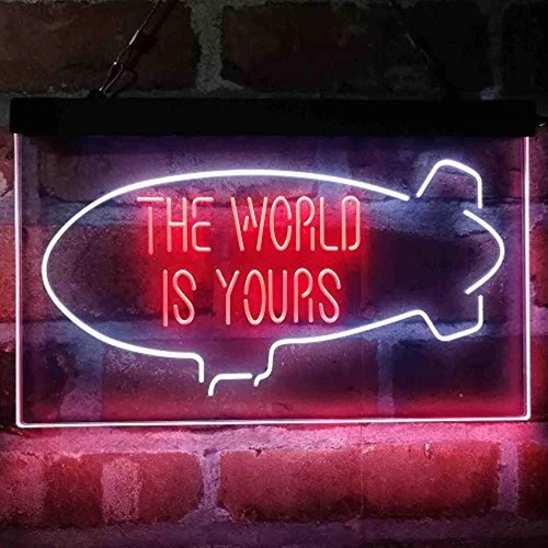 The World is Yours Blimp Room Dual Color LED Neon Sign  Etsy Israel