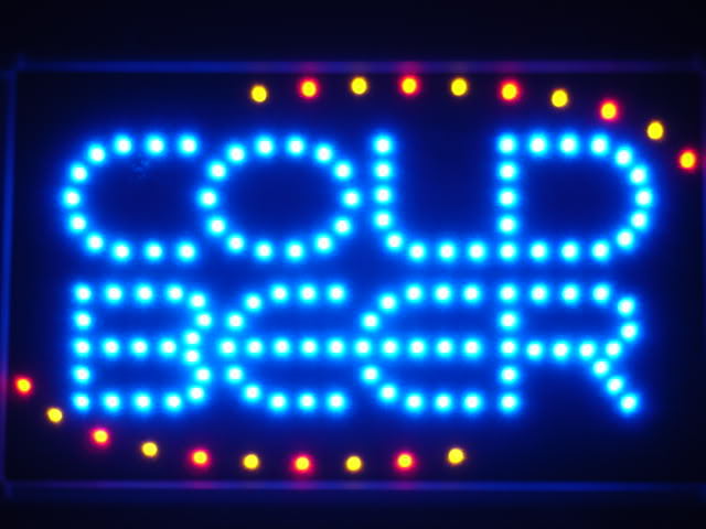 COLD BEER Bar OPEN LED Neon Light Sign