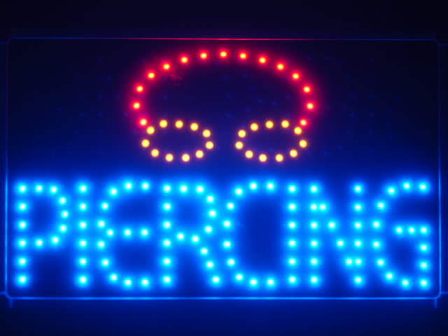 Piercing LED Neon Light Sign with Whiteboard