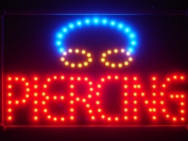 Piercing LED Neon Light Sign with Whiteboard