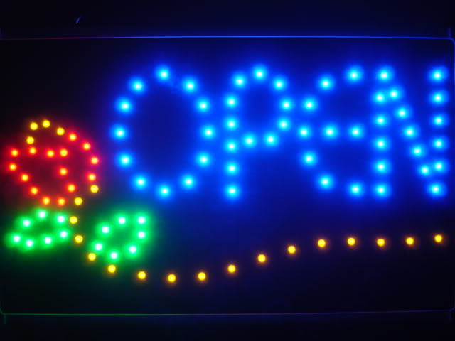 OPEN Flowers Led Neon Sign WhiteBoard