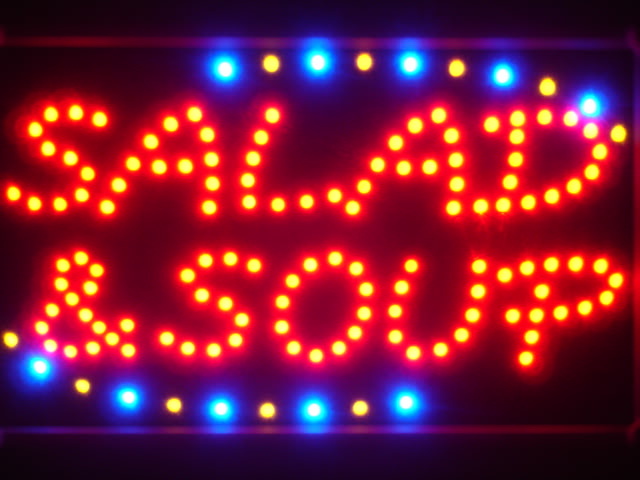 Salad & Soup Led Neon Sign WhiteBoard