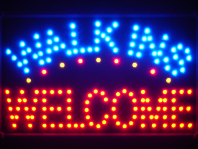 Walk Ins Welcome Led Neon Sign WhiteBoard