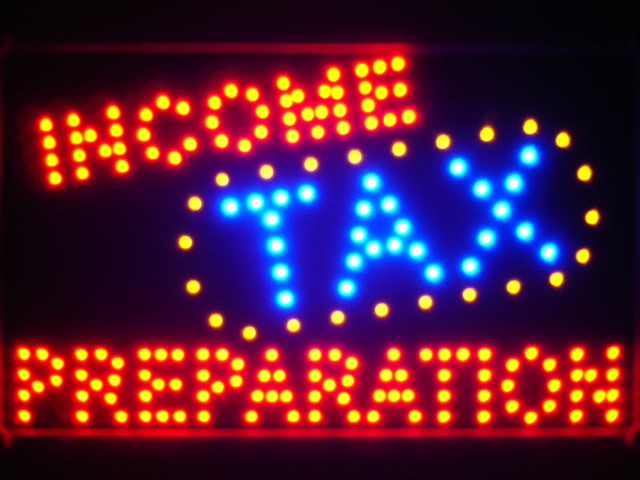 Income Tax Preparation Led Neon Sign