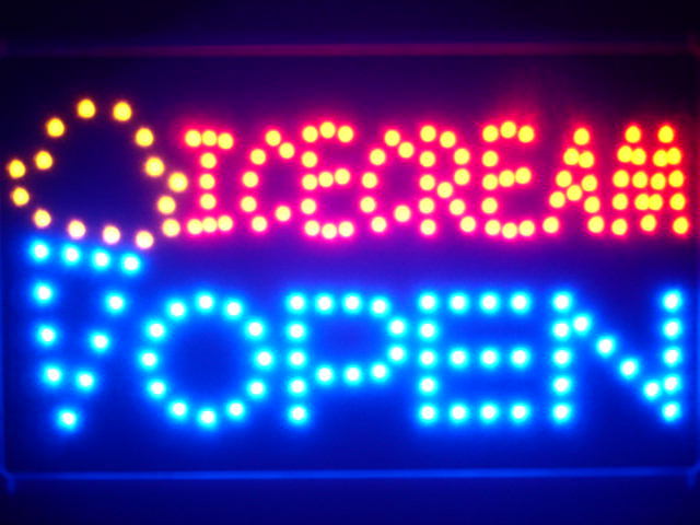 Icecream OPEN Cafe Led Neon Sign WhiteBoard