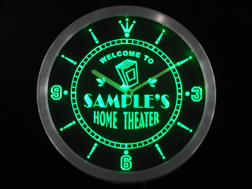 Home Theater Personalized Your Name Bar LED Clock