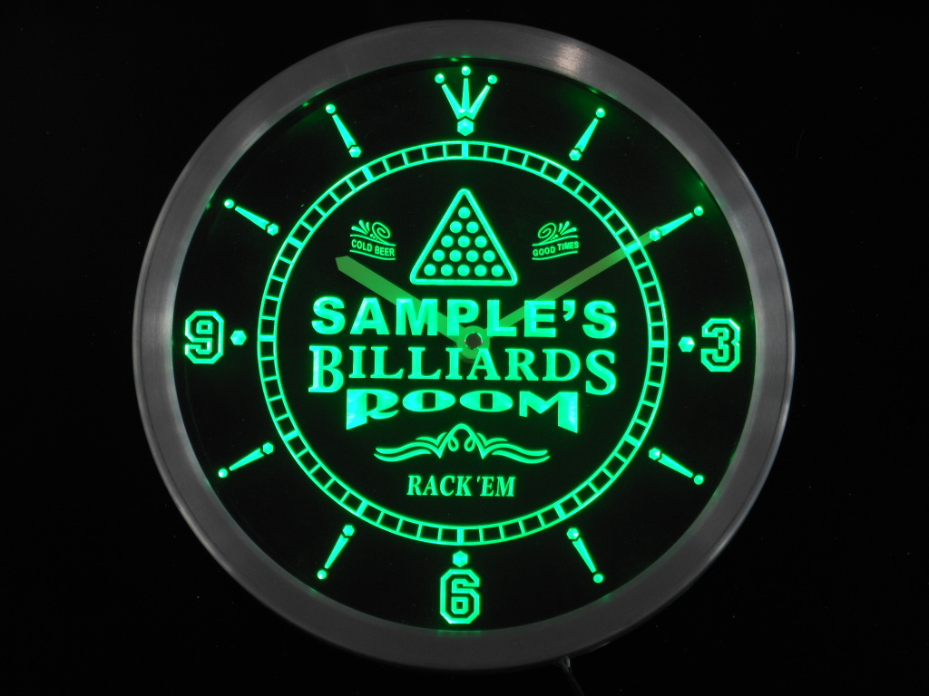 Billiards Room Home Bar Personalized Your Name Bar LED Clock