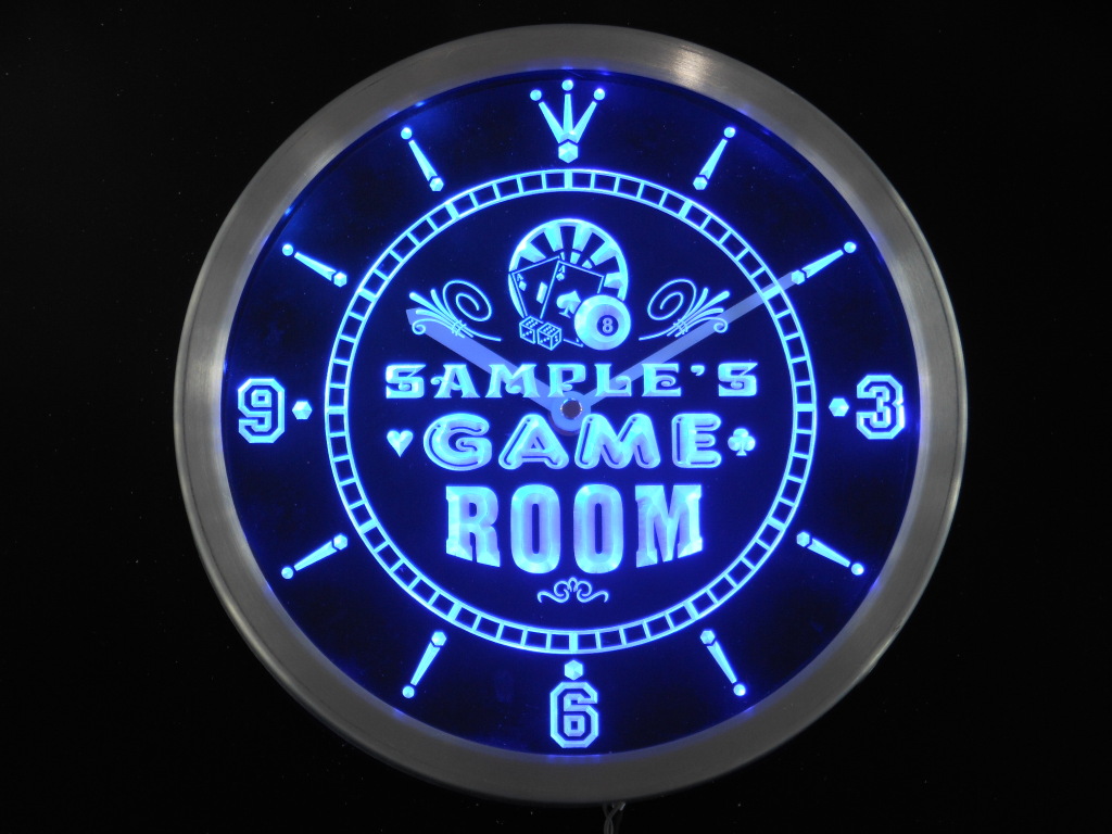 Game Room Personalized Your Name Bar Beer Decor Neon Led Clock