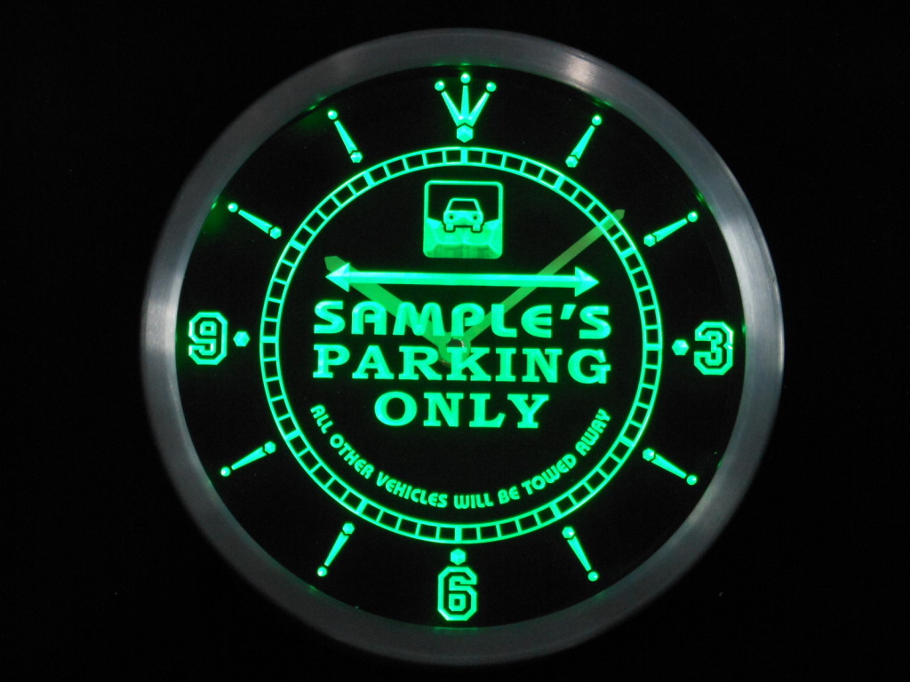 Name Personalized Custom Car Parking Only LED Clock