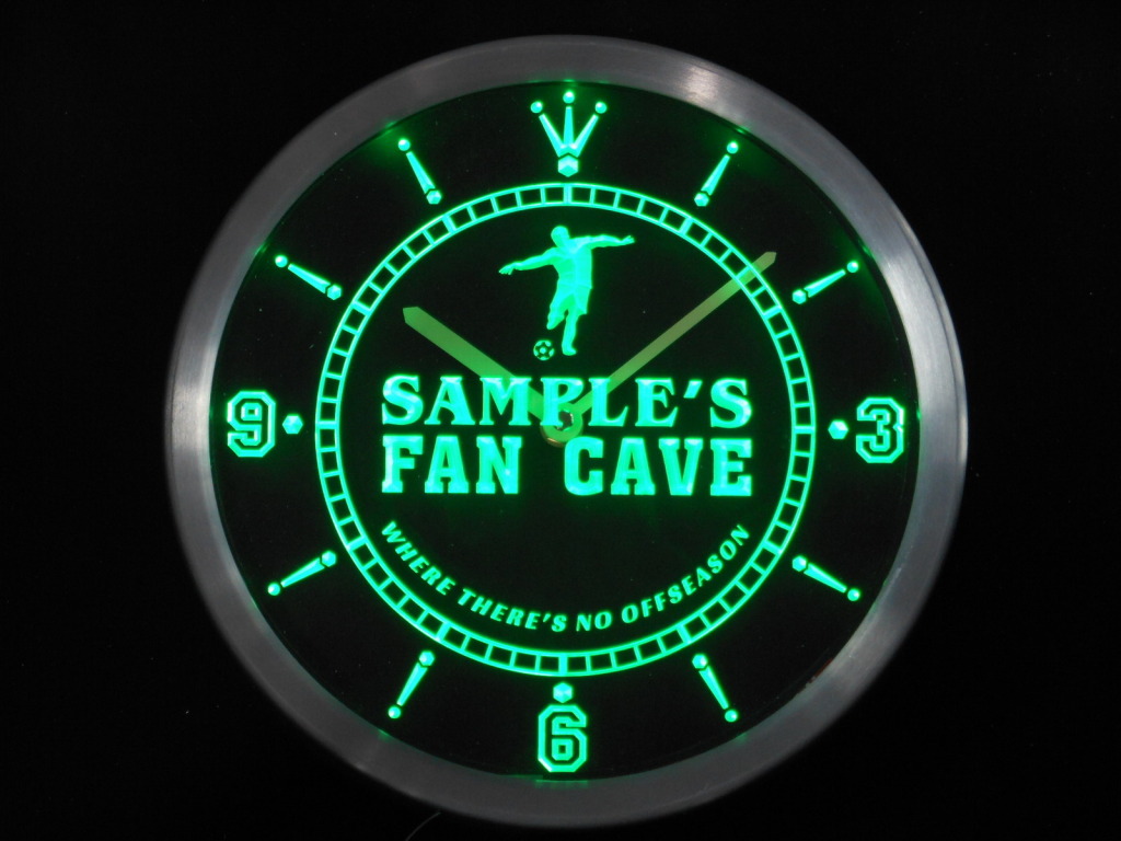 Name Personalized Custom Soccer Football Fan Cave LED Clock