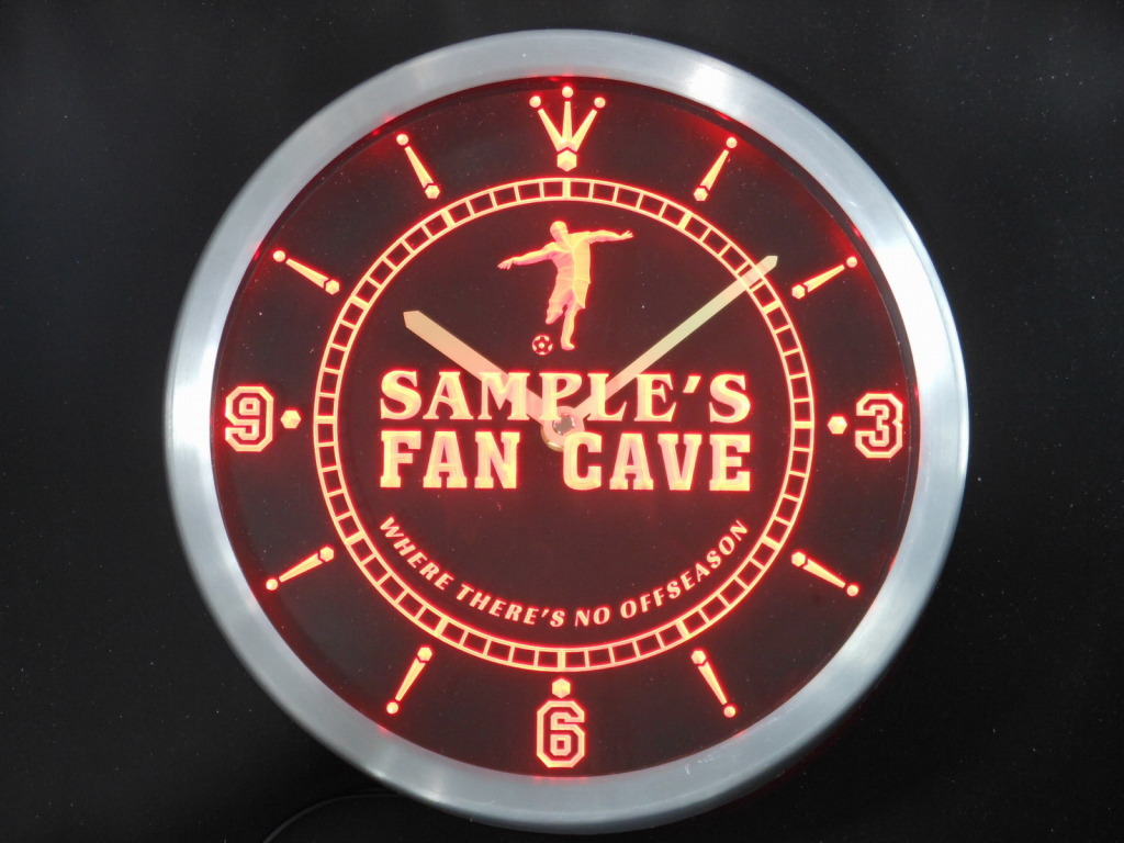 Name Personalized Custom Soccer Football Fan Cave LED Clock