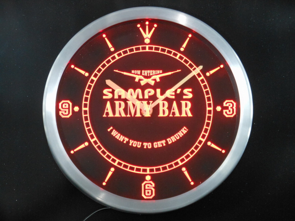 Custom Army Bar Personalized Your Name Bar LED Clock